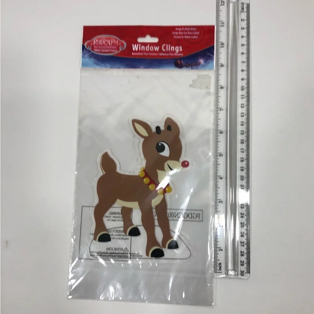 Rudolph the Red Nosed Reindeer Window Clings NIP